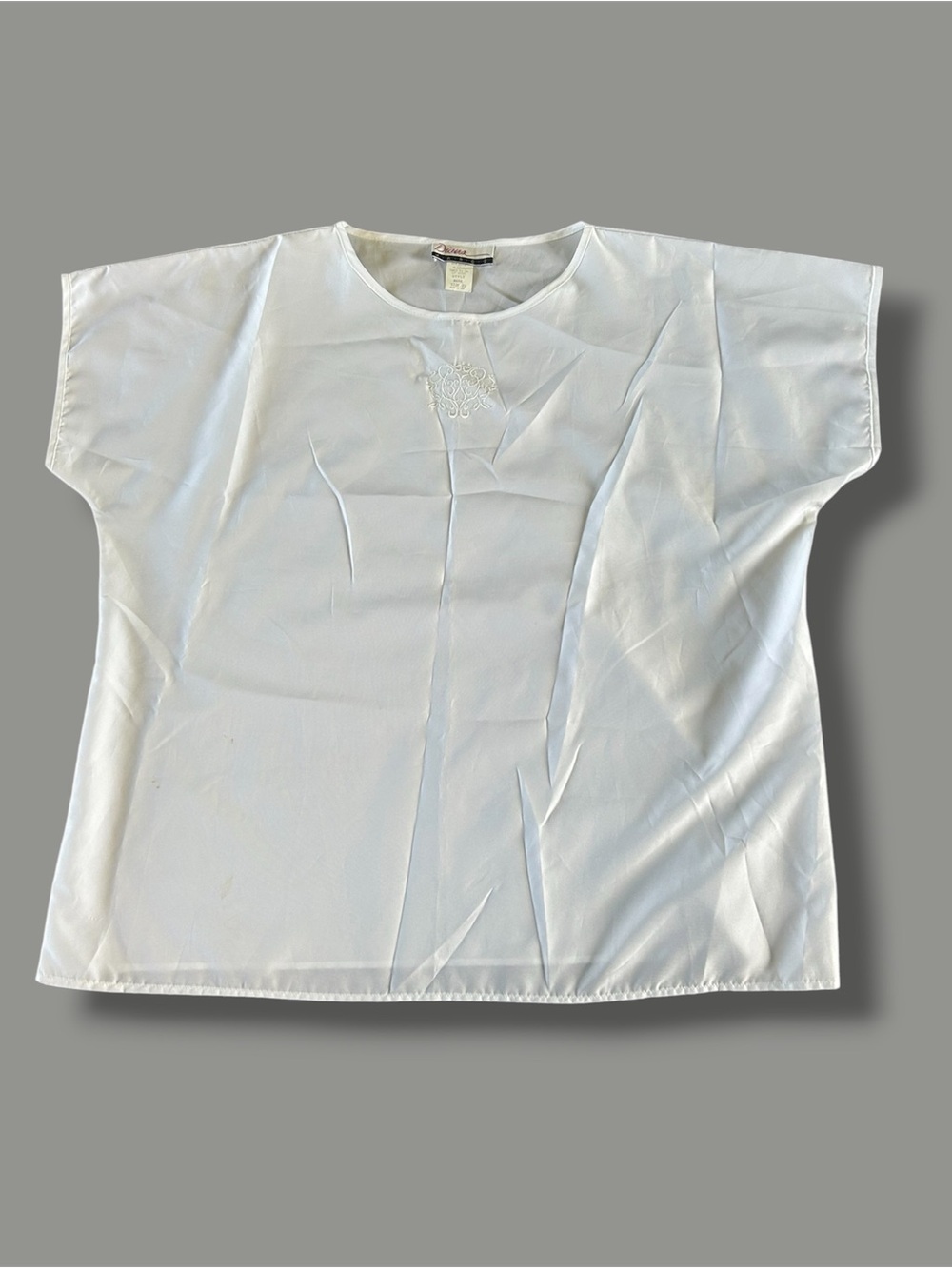 [Diana Marco] VTG 80s Embroidered White Blouse
